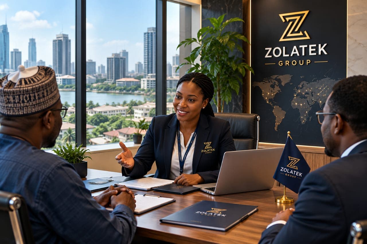 Zolatek Group team meeting with a client