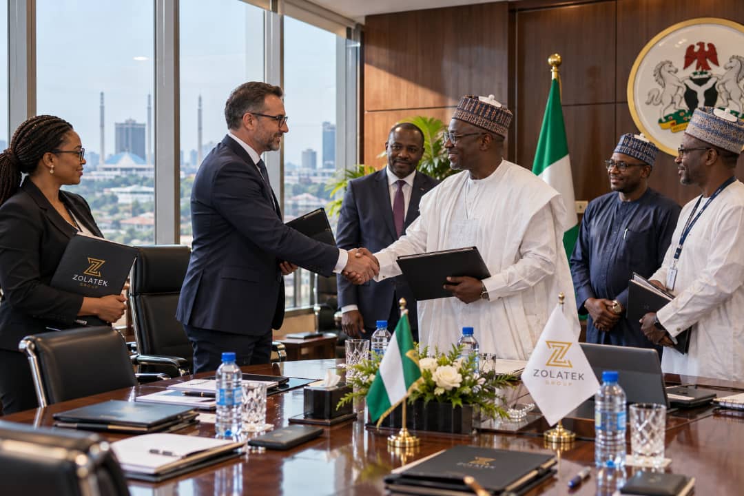 Zolatek representatives meeting Nigerian officials in a formal conference room